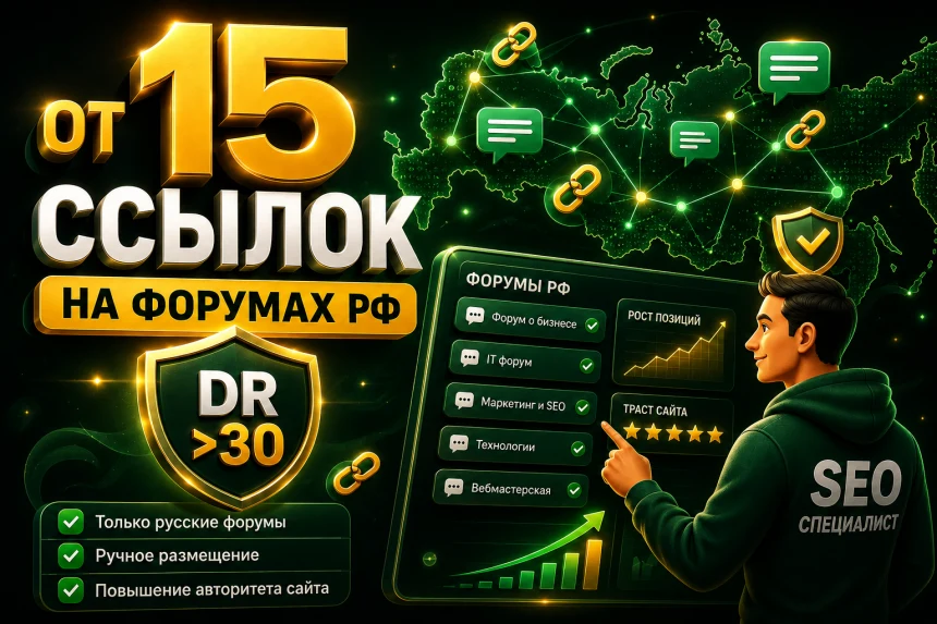 Крауд-ссылки с форумов России — DR от 30